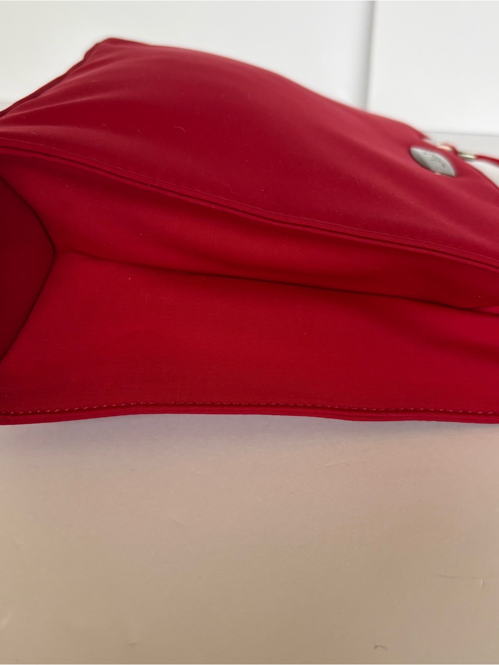 Y2K 90s Esprit Red Nylon Top Handle Shoulder Tote Bag Minimalist Retro Chic VTG - Picture 10 of 15